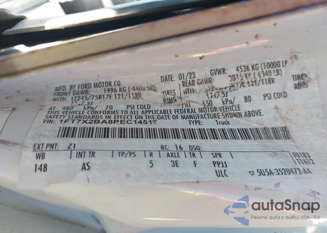 2023 Ford F-250 Xl z USA, uszkodzony, nr VIN 1FT7X2BA8PEC14517